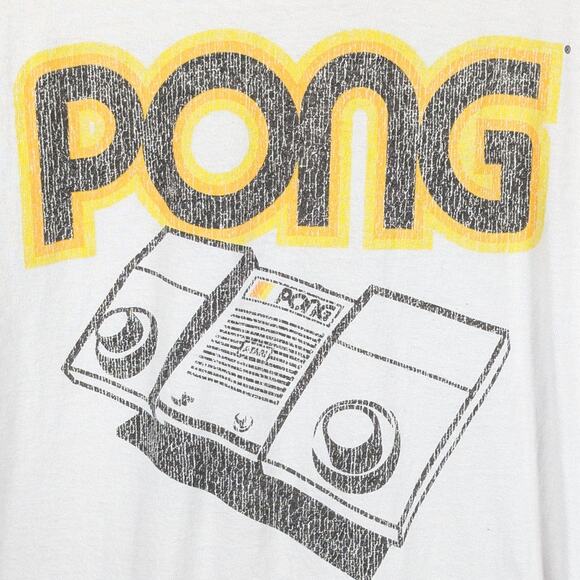 Atari Pong XL T-Shirt Men's White 2022 Ripple Junction Retro Gaming Graphic Tee - Picture 2 of 5